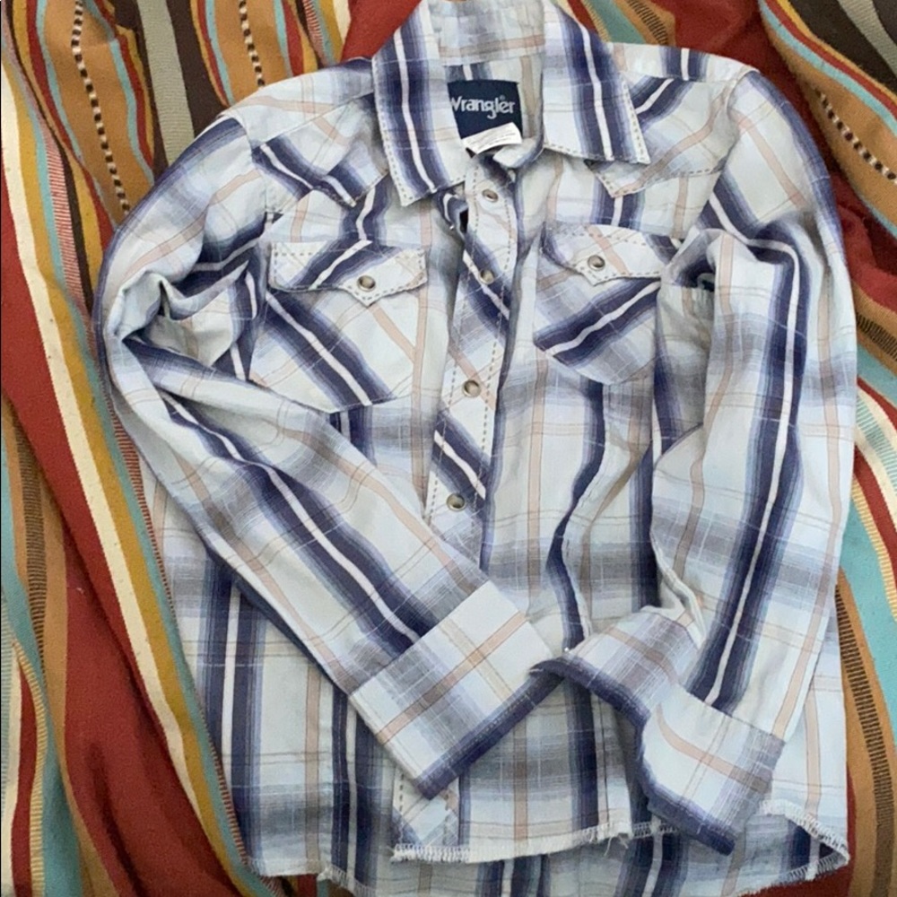 Boys wrangler pearl snap shirt